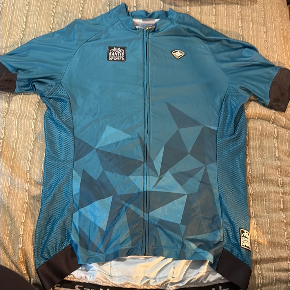 Santic Men's Blue Cycling Jersey